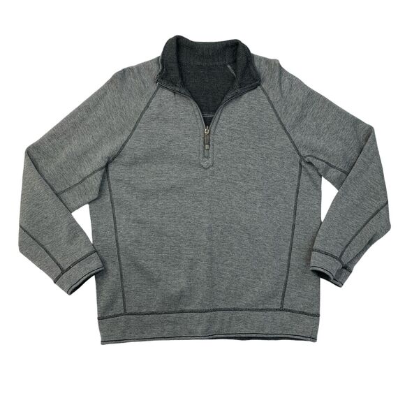 Tommy Bahama Jeans Sweatshirt Mens M Medium Reversible Quarter Zip Pullover - Picture 1 of 14